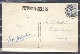 Postkaart Van Houyet Naar Antwerpen Met Langstempel GENDRON-CELLES - Linear Postmarks