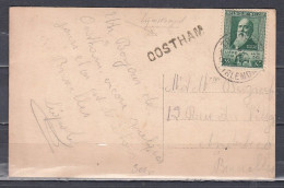 Postkaart Van Thienen Naar Anderlecht Bruxelles Met Langstempel OOSTHAM - Linear Postmarks