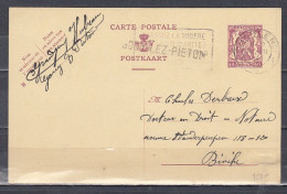 Postkaart Van Charleroi 1 Naar Binche Met Langstempel GOUY-LEZ-PIETON - Griffes Linéaires