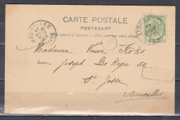 Postkaart Van Libramont Naar St Josse Bruxelles Met Langstempel BERTRIX - Linear Postmarks