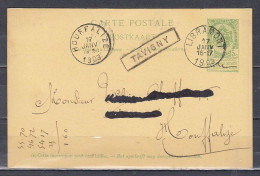 Postkaart Van Libramont Naar Houffalize Met Langstempel TAVIGNY - Linear Postmarks