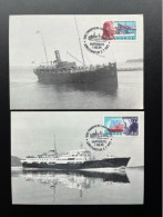 NORWAY NORGE 1993 FAST LINE TRONDHEIM TO HAMMERFEST SET OF 2 MAXIMUM CARDS 02-07-1993 NOORWEGEN SHIPS - Tarjetas – Máximo