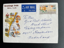 AUSTRALIA 1984 AIR MAIL LETTER MERIMBULA TO AMSTERDAM AUSTRALIE - Lettres & Documents