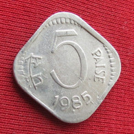 India 5 Paise 1985 B KM# 23a Lt 1570 *VT Mumbai Mint Inde Indien Indies - Inde