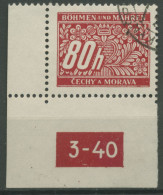 Böhmen U. Mähren Portomarke 1939/40 P 8 PN 3-40 Ecke 3 Dgz Gestempelt - Used Stamps