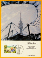 Åland 1998 - Exhibition Card München Int. Münchner Briefmarkentage 98 - Cucumber Stamp Mi 135 -Olympic Stadium, TV Tower - Aland