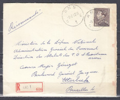 Aangetekende Brief Van Ans C1C Naar Bruxelles - 1936-1951 Poortman