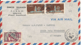 French Somali Coast Air Mail Cover Sent To Germany 22-4-1956 Very Nice Cover And Postmarks - Cartas & Documentos