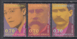 2018 Luxembourg Famous People Complete Set Of 3 MNH @ Below Face Value - Nuovi