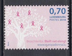 2018 Luxembourg Preventing Breast Cancer Health Complete Set Of 1 MNH - Nuovi