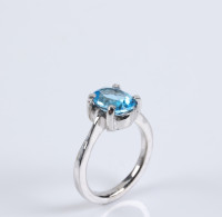 Ring Sterling Silver Ring 925 With Blue Topaz - Anillos