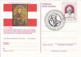 AUSTRIA Postal Stationery 10-1,popes Travel 1988 - Papi