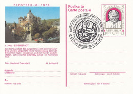 AUSTRIA Postal Stationery 10-3,popes Travel 1988 - Papi