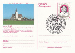 AUSTRIA Postal Stationery 10-5,popes Travel 1988 - Papi