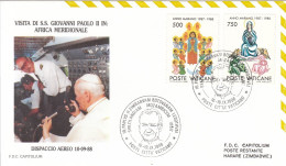 VATICAN Cover 10-11,popes Travel 1988,Zimbabwe - Papi