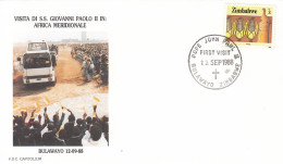 ZIMBABWE Cover 10-13,popes Travel 1988 - Papi