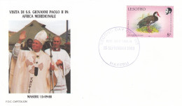 LESOTHO Cover 10-18,popes Travel 1988 - Papi