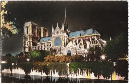 CPSM DE PARIS IV. PARIS LA NUIT - CATHÉDRALE NOTRE-DAME - Paris By Night