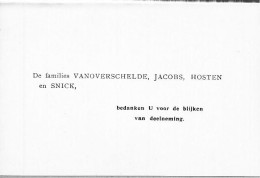 Bidprentje/doodsprentje VanoverscheldeJeanne Geboren Woumen 1899 - Religion & Esotérisme