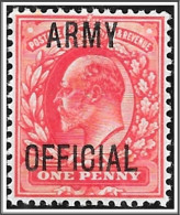 KEVII SGO48 O49, ½d GREEN & 1d SCARLET, ARMY OFFICIAL Overprint. Mounted Mint - Unused Stamps