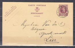 Postkaart Van Rotselaer (sterstempel) Naar Lier - Postmarks With Stars