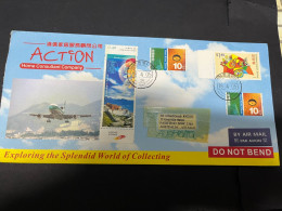 3-1-2024 (3 X 12) Cover Posted From Hong Kong To Australia - 2004 (with Numerous Stamps) CONCORDE At Back - Brieven En Documenten