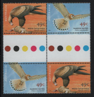 Australia 2001 MNH Sc 2003a 49c Wedge-tailed Eagle, Nankeen Kestrel Gutter - Mint Stamps