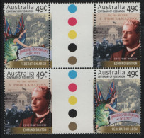 Australia 2001 MNH Sc 1928a 49c Federation Arch, Edmund Parton Federation 100th Gutter - Mint Stamps