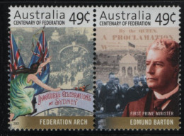 Australia 2001 MNH Sc 1928a 49c Federation Arch, Edmund Parton Federation 100th - Neufs