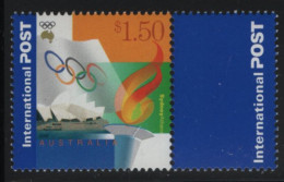 Australia 2000 MNH Sc 1874 $1.50 Sydney Opera House, Olympic Flag, Flame + Label - Ungebraucht