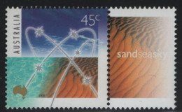 Australia 2000 MNH Sc 1833 45c Sand, Sea And Sky + Label - Ongebruikt