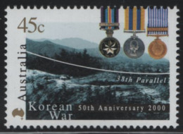 Australia 2000 MNH Sc 1829 45c Medals Korean War 50th Ann - Neufs