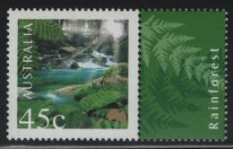 Australia 2000 MNH Sc 1834 45c Rainforest + Label - Ungebraucht