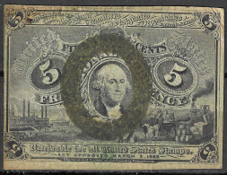 1863 Usa U.s.a. UNITED STATES OF AMERICA  Fractional Currency  Columbia 1863 15 Cents 4th Issue Fr 1232 - 1874-1875 : 5 Uitgift