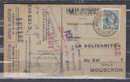 Postkaart Van Reckem (VL.) (sterstempel) Naar Mouscron - Postmarks With Stars