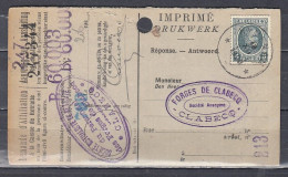 Postkaart Van Rymenam (sterstempel) Naar Clabecq - Sternenstempel