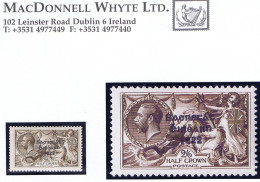 Ireland 1927-28 Wide Date Saorstát 3-line Overprint On 2/6d Brown, Fresh Mint, Lightly Hinged - Neufs