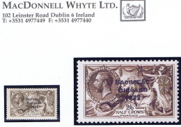 Ireland 1927-28 Wide Date Saorstát 3-line Overprint On 2/6d Brown, Fresh Mint, Lightly Hinged - Ungebraucht