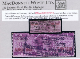 Ireland Revenues 1867 Chancery Ireland Boxed RECORD & WRIT OFFICE DUBLIN 6 JULY 1875 On 4s Purple - Other & Unclassified