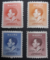 Nauru, Série Complète YT 33/36 Neuve **, Couronnement De Georges VI. Cote En * 4.50€ - Nauru