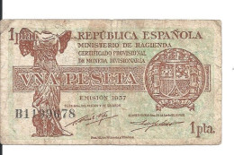 ESPAGNE 1 PESETA 1937 VF P 94 - 1-2 Peseten