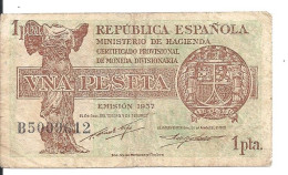 ESPAGNE 1 PESETA 1937 VF P 94 - 1-2 Pesetas