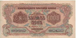 BULGARIA   1'000  Leva  P72b     Dated  1945  XF+ - Bulgarije