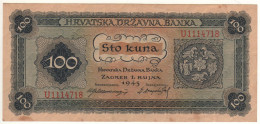 CROATIA  100  Kuna   P11a    Dated  01.09.1943 ( Mother And Child In National Costume ) - Kroatien