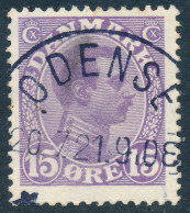 Denmark Danemark Danmark 1913: 15ø Violet Christian X, F Used, LUX Canceled, AFA 70 (DCDK00566) - Gebraucht