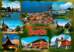 73840367 Barth Osteebad Fliegeraufnahme Barther Bodden Hafen Kirchen Markt  - Barth