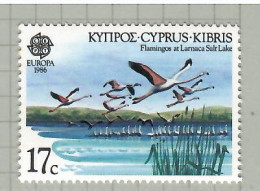 Cyprus 1986, Bird, Birds, EUROPA, 1v, MNH** (Split From Set Of 2v) - Flamants