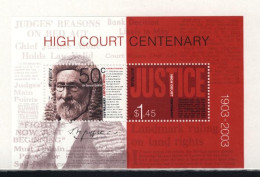 AUSTRALIA 2003  " CENTENARY OF HIGH COURT OF AUSTRALIA  " SHEET  MNH - Blocks & Kleinbögen