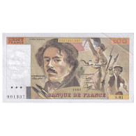 France, 100 Francs, Delacroix, 1985, S.91, TTB, Fayette:69.09, KM:154b - 100 F 1978-1995 ''Delacroix''