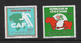 COTE D'IVOIRE 1984 FOOTBALL  YVERT N°678/679  NEUF MNH** - Africa Cup Of Nations